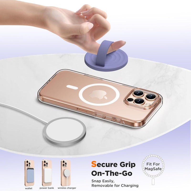 COFFKER Magnetic Phone Grip Ring Holder, Liquid Silicone Magnet Cell Phone Grip Finger Loop, Compatible with Magsafe, Back of Phone for iPhone 17/16/15/14/13/12 Series, Lavender - Image 4